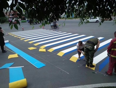 渭南渭南彩色路面标线施工